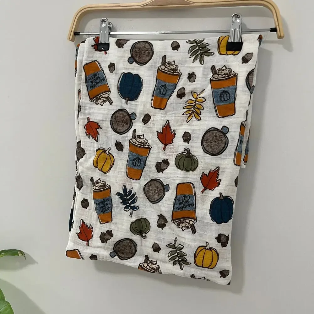 Mudpie Pumpkin Spice & Fall Baby Swaddle Blanket